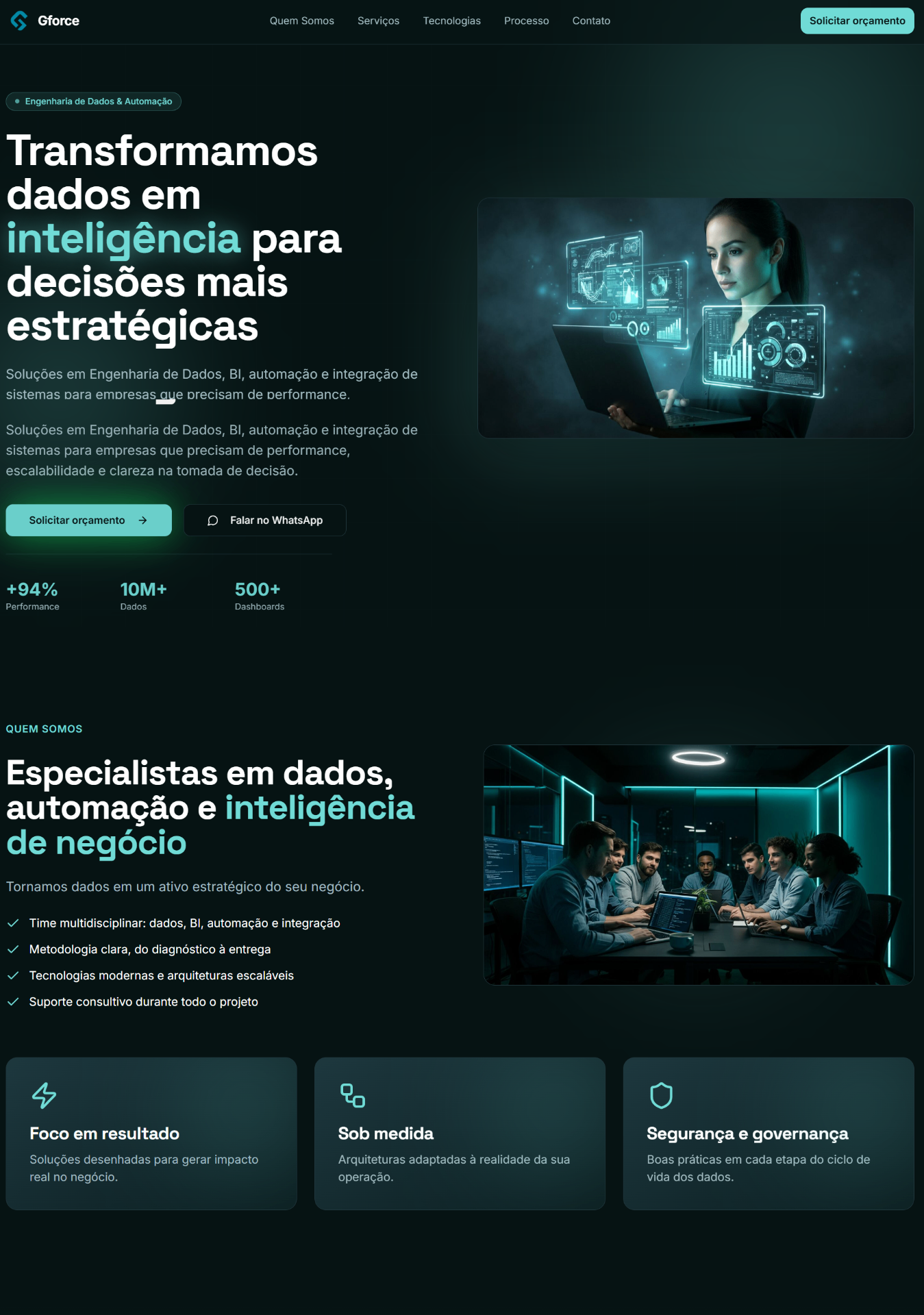 Página HTML premium